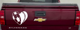 Soccer Softball Heart Sports Car or Truck Window Vinyl Decal Sticker