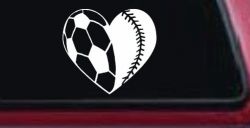 Soccer Softball Heart Sports Car or Truck Window Decal Sticker