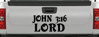 John 3:16 Lord Christian Car or Truck Window Decal Sticker (Black)