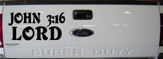 John 3:16 Lord Christian Car or Truck Window Decal Sticker (Black)