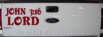 John 3:16 Lord Christian Car or Truck Window Vinyl Decal Sticker (Burgundy)