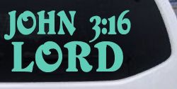 John 3:16 Lord Christian Car or Truck Window Decal Sticker (Mint)