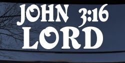 John 3:16 Lord Christian Car or Truck Window Decal Sticker