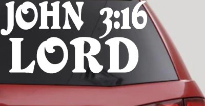 John 3:16 Lord Christian Car or Truck Window Vinyl Decal Sticker