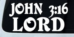 John 3:16 Lord Christian Car or Truck Window Decal Sticker