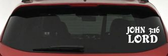 John 3:16 Lord Christian Car or Truck Window Decal Sticker (White)
