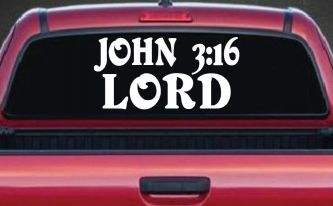 John 3:16 Lord Christian Car or Truck Window Decal Sticker
