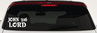 John 3:16 Lord Christian Car or Truck Window Decal Sticker (White)
