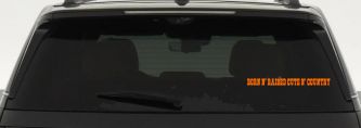 Born N Raised Cute N Country Car or Truck Window Vinyl Decal Sticker (Orange)