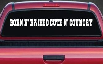 Born N Raised Cute N Country Car or Truck Window Decal Sticker