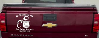 In Memory Of Our Fallen Brothers Police Car or Truck Window Vinyl Decal Sticker (White)