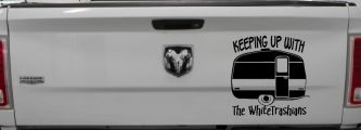 Keeping Up With The Whitetrashians Funny Car or Truck Window Decal Sticker (Black)