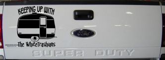 Keeping Up With The Whitetrashians Funny Car or Truck Window Decal Sticker (Black)