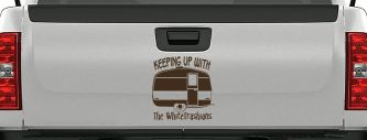 Keeping Up With The Whitetrashians Funny Car or Truck Window Vinyl Decal Sticker (Brown)