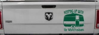 Keeping Up With The Whitetrashians Funny Car or Truck Window Decal Sticker (Dark Green)