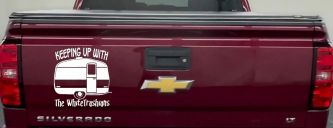 Keeping Up With The Whitetrashians Funny Car or Truck Window Decal Sticker (White)