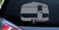 Camper Trailer Car or Truck Window Vinyl Decal Sticker (Telegrey)