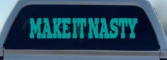 Make It Nasty Country Car or Truck Window Vinyl Decal Sticker (Turquoise)