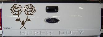 Long Stem Roses Flowers Car or Truck Window Decal Sticker (Brown)
