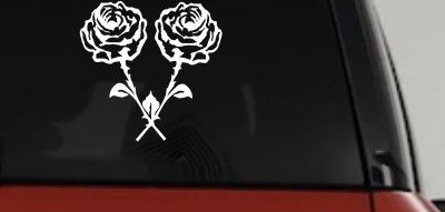 Long Stem Roses Flowers Car or Truck Window Vinyl Decal Sticker