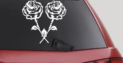 Long Stem Roses Flowers Car or Truck Window Vinyl Decal Sticker