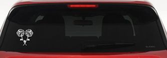 Long Stem Roses Flowers Car or Truck Window Decal Sticker (White)