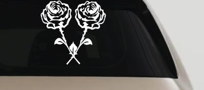 Long Stem Roses Flowers Car or Truck Window Vinyl Decal Sticker