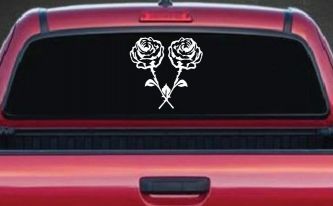 Long Stem Roses Flowers Car or Truck Window Decal Sticker