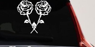 Long Stem Roses Flowers Car or Truck Window Vinyl Decal Sticker