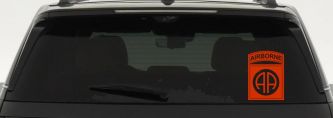 82nd Airborne Military Car or Truck Window Vinyl Decal Sticker (Orange Red)