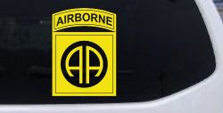 82nd Airborne Military Car or Truck Window Decal Sticker (Yellow)