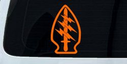 Airborne Ranger Special Forces Military Car or Truck Window Decal Sticker (Orange)