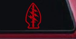 Airborne Ranger Special Forces Military Car or Truck Window Decal Sticker (Red)