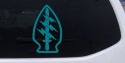 Airborne Ranger Special Forces Military Car or Truck Window Vinyl Decal Sticker (Turquoise Blue)