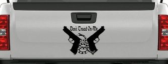 Don't Tread On Me Gadsden Pistols Guns Freedom Military Car or Truck Window Decal Sticker (Black)