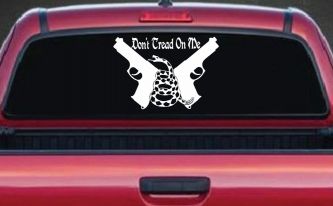 Don't Tread On Me Gadsden Pistols Guns Freedom Military Car or Truck Window Decal Sticker