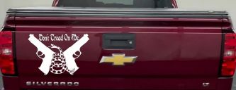 Don't Tread On Me Gadsden Pistols Guns Freedom Military Car or Truck Window Decal Sticker (White)