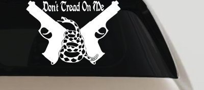 Don't Tread On Me Gadsden Pistols Guns Freedom Military Car or Truck Window Vinyl Decal Sticker
