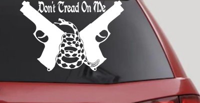 Don't Tread On Me Gadsden Pistols Guns Freedom Military Car or Truck Window Vinyl Decal Sticker