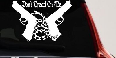 Don't Tread On Me Gadsden Pistols Guns Freedom Military Car or Truck Window Vinyl Decal Sticker
