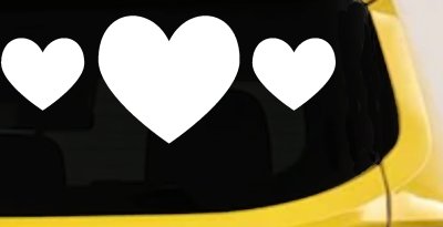 Three Hearts Car or Truck Window Vinyl Decal Sticker