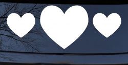 Three Hearts Car or Truck Window Decal Sticker