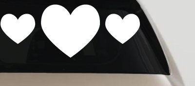 Three Hearts Car or Truck Window Vinyl Decal Sticker
