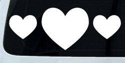 Three Hearts Car or Truck Window Decal Sticker