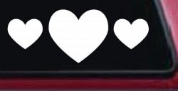 Three Hearts Car or Truck Window Decal Sticker