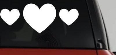 Three Hearts Car or Truck Window Vinyl Decal Sticker