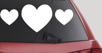 Three Hearts Car or Truck Window Vinyl Decal Sticker
