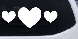 Three Hearts Car or Truck Window Decal Sticker