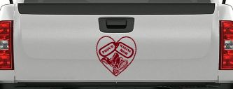 Proud Marine Mom Dog Tags Heart Combat Boots  Military Car or Truck Window Vinyl Decal Sticker (Burgundy)