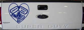 Proud Marine Mom Dog Tags Heart Combat Boots  Military Car or Truck Window Decal Sticker (Navy)